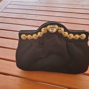 Cocktail Purse Black with Gold Embellishments
